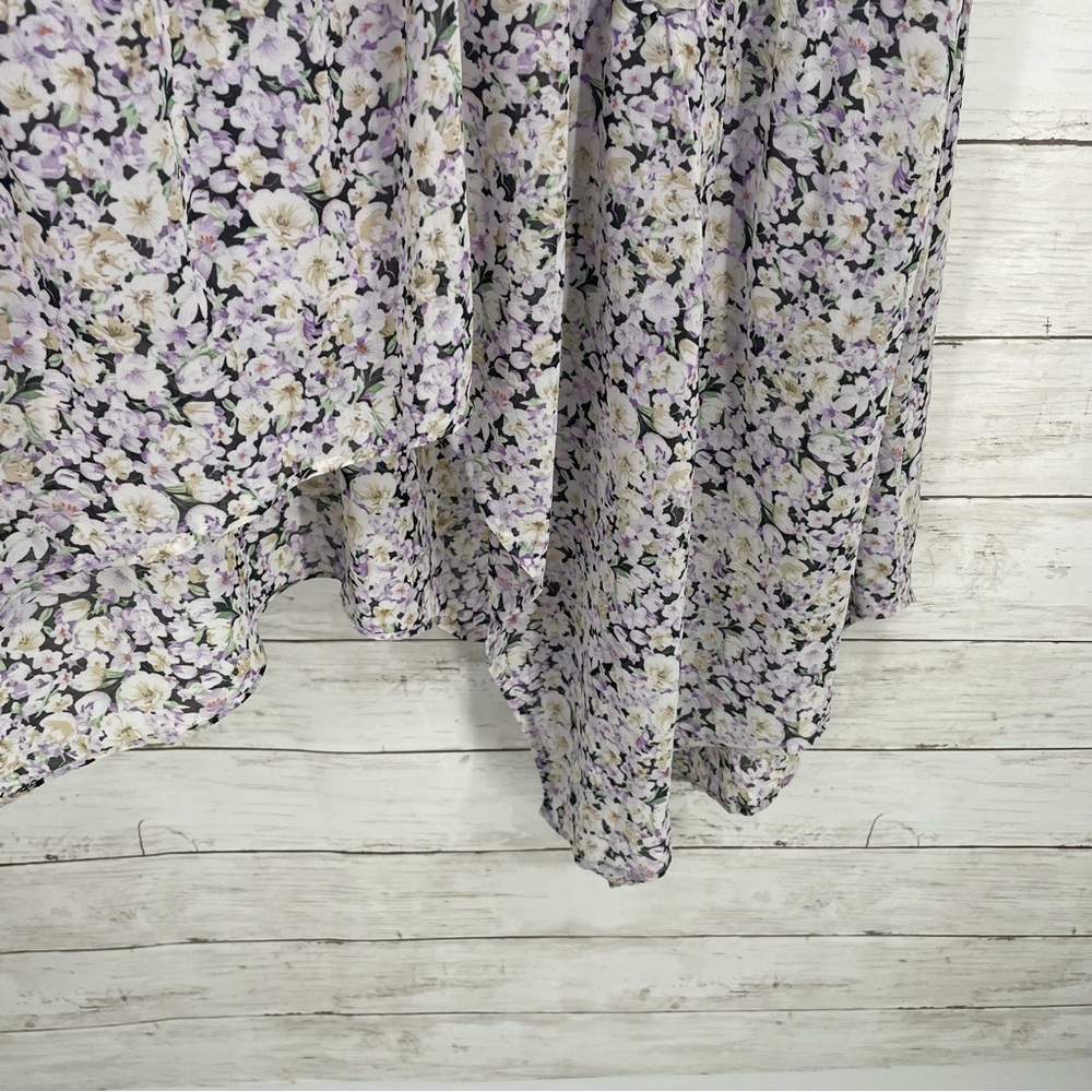 ASTR the label‎ Micalela Floral Puff Sleeve Asymmetrical Midi Dress Size XS - Picture 12 of 16